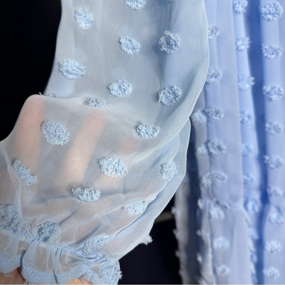 Crystal Doll Light Blue Long Sleeve Dress - Picture 5 of 6